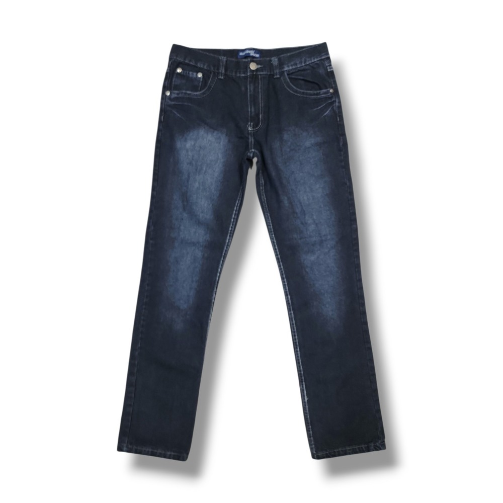 Seven Souls Embroidered Pockets Black Faded Denim Jeans Men's 34x32‎